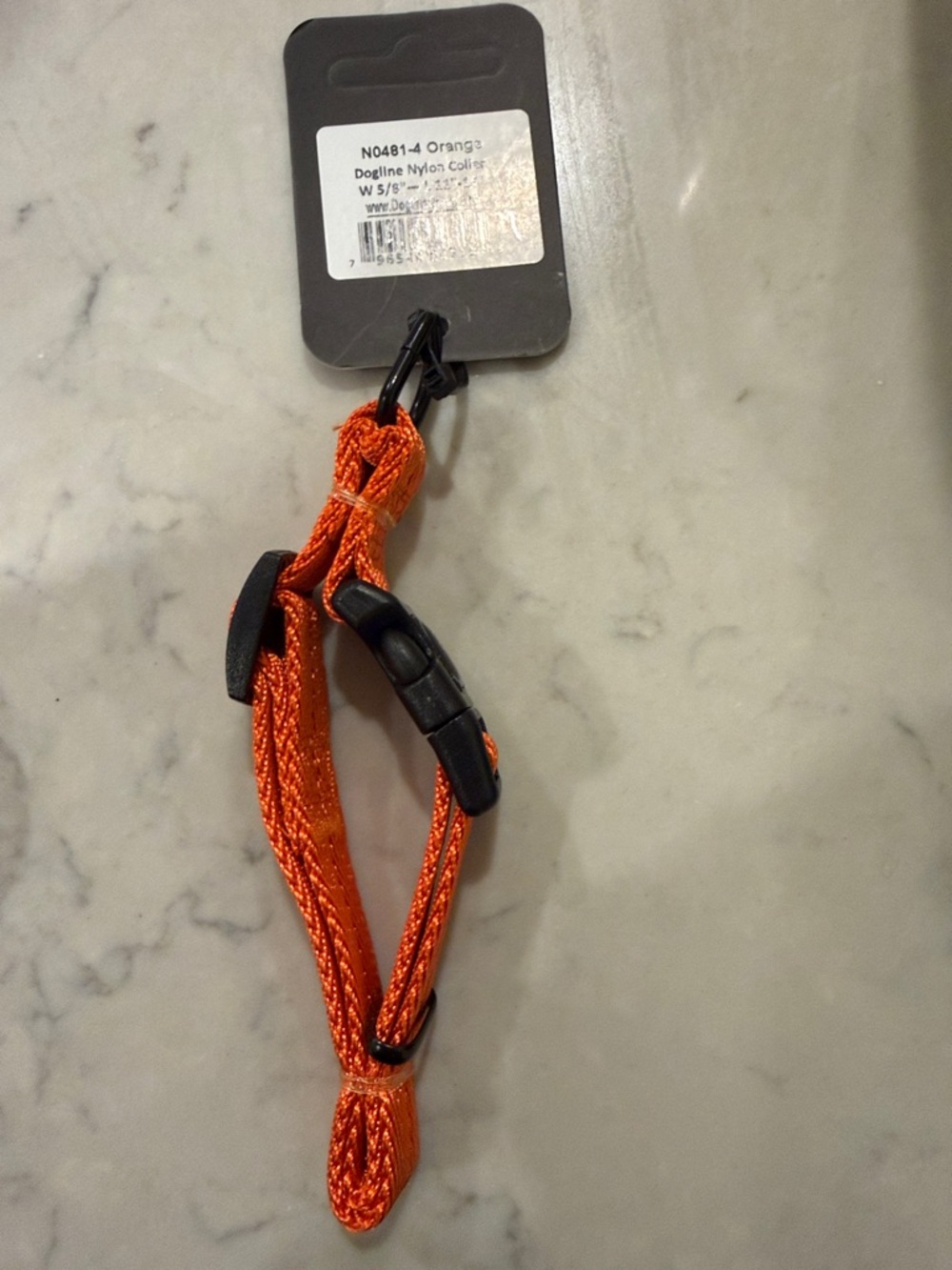 NWT DOGLINE Orange Nylon Dog Collar with Black Buckle